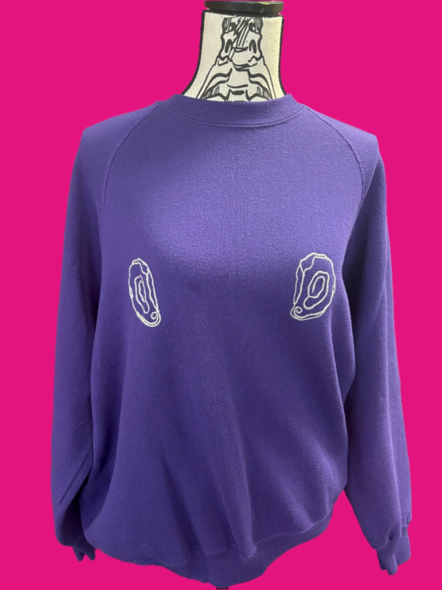 Oyster Boobs Vintage Purple Crewneck by Lee