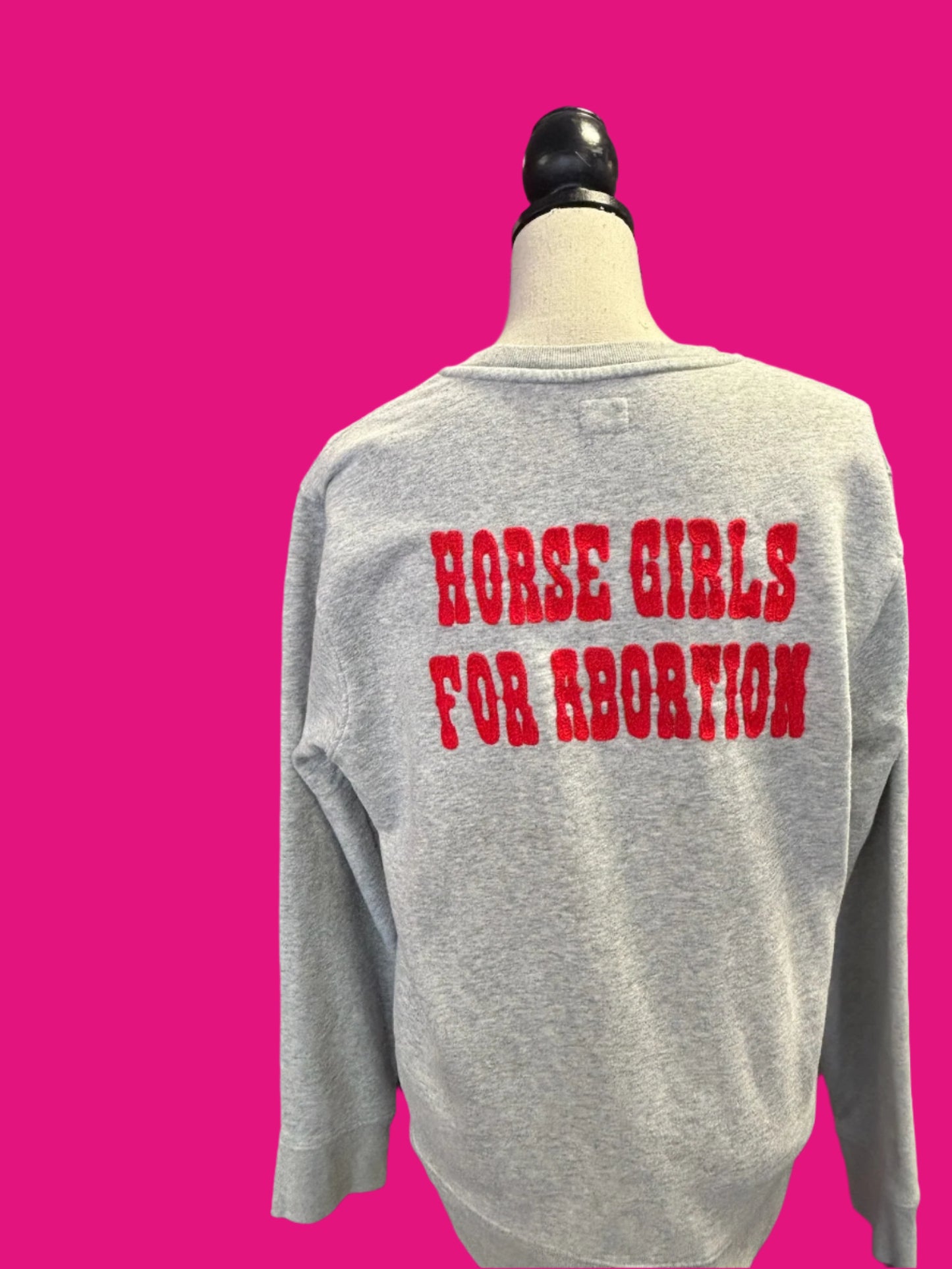 "Horse Girls for Abortion" Red + Grey Crew