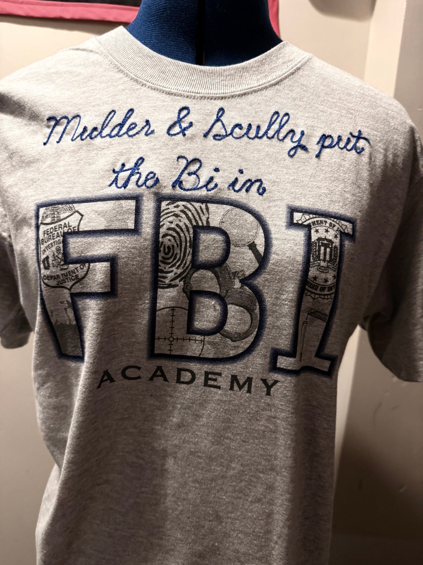 Put the Bi in FBI Gray S/S Crewneck Tee - MD