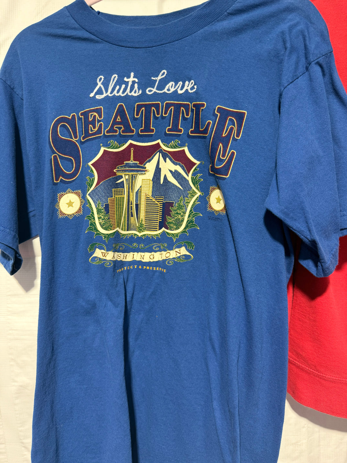 Sluts Love Seattle Graphic Blue S/S VTG Tee - MD