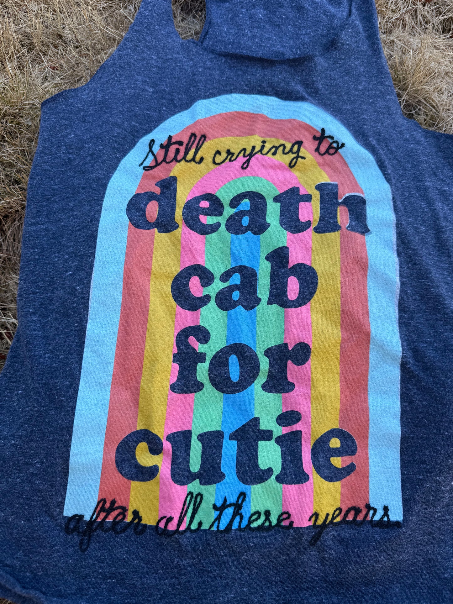 Still Crying to Death Cab After All These Years Blue Graphic Tank - SM