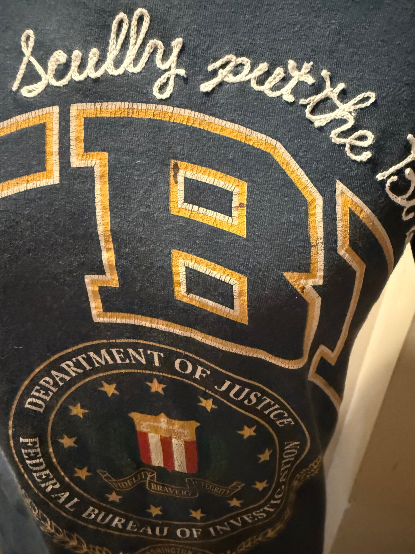 Bi in FBI Vintage Navy S/S Crewneck Tee - SM