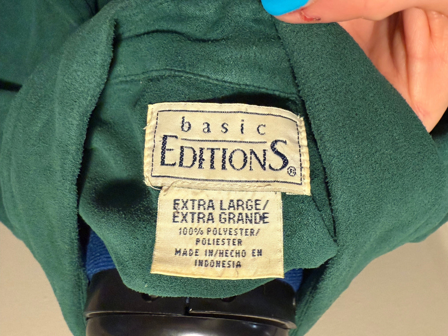 "#1 Dog Dad" on Vintage Green Faux Suede Collared L/S Button-Up Shirt