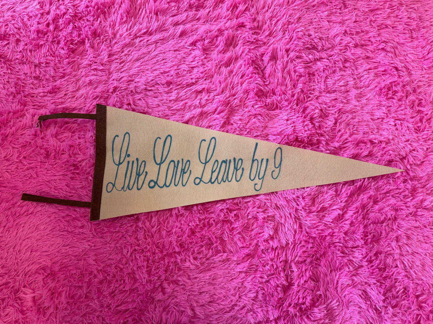 "Live Laugh Leave by 9" Pennant