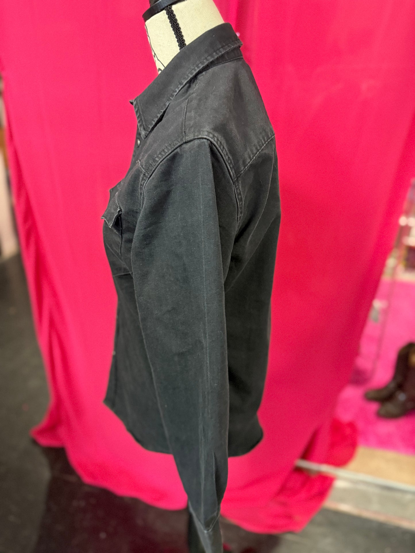 Black Western Style Levi's Pearl Snap with Black Snaps