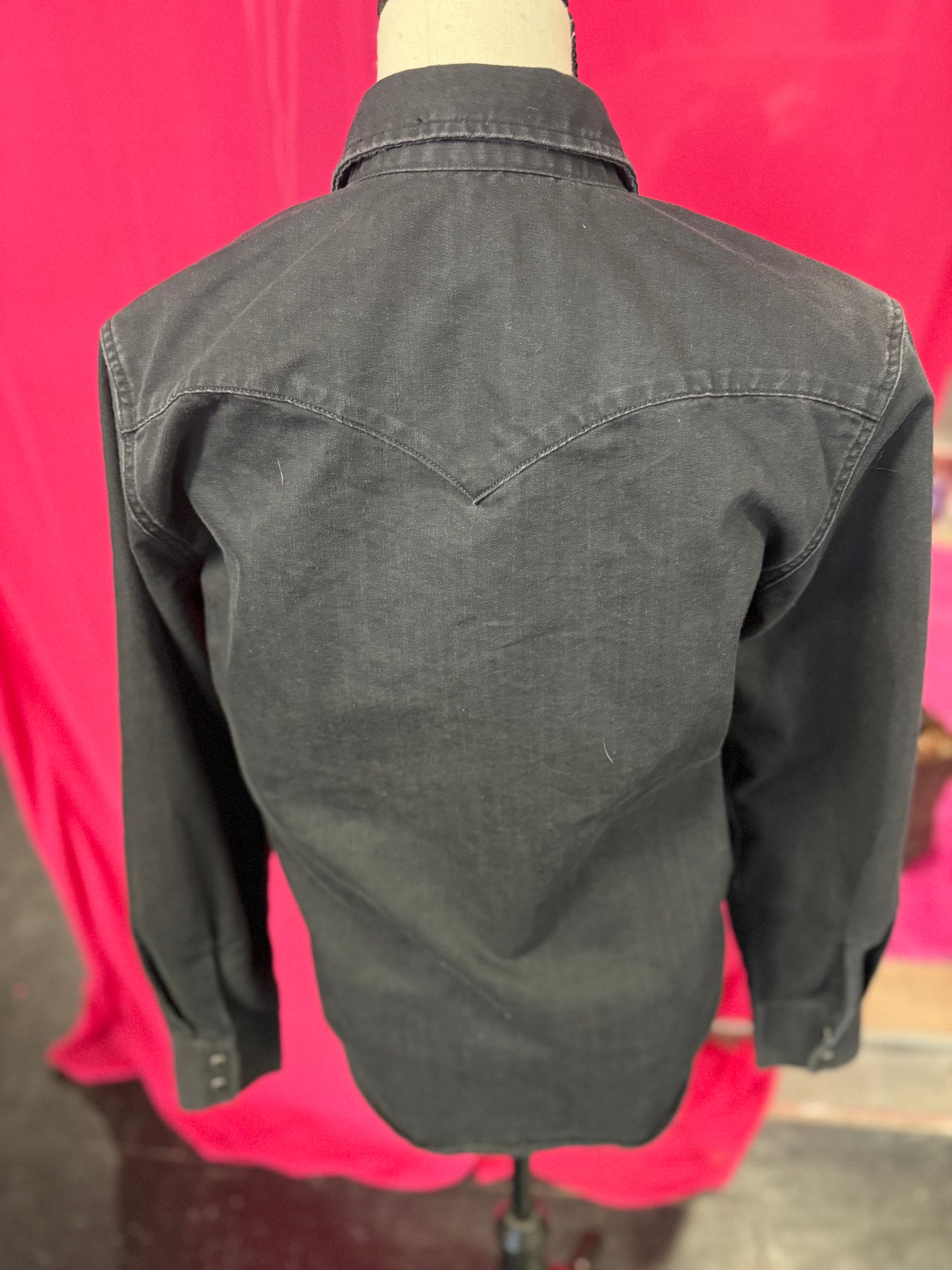 Black Western Style Levi's Pearl Snap with Black Snaps