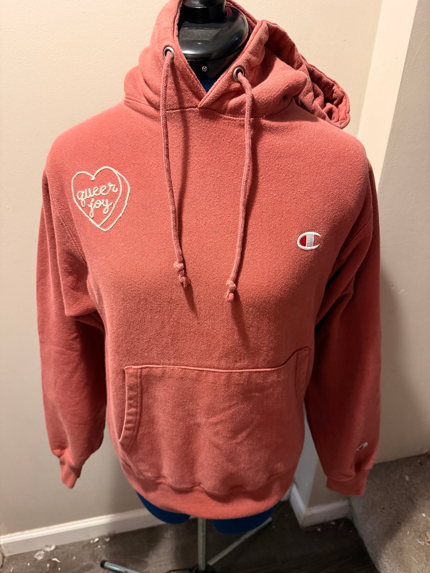 Queer Joy Vintage Rust Orange Champion Hoodie - Small