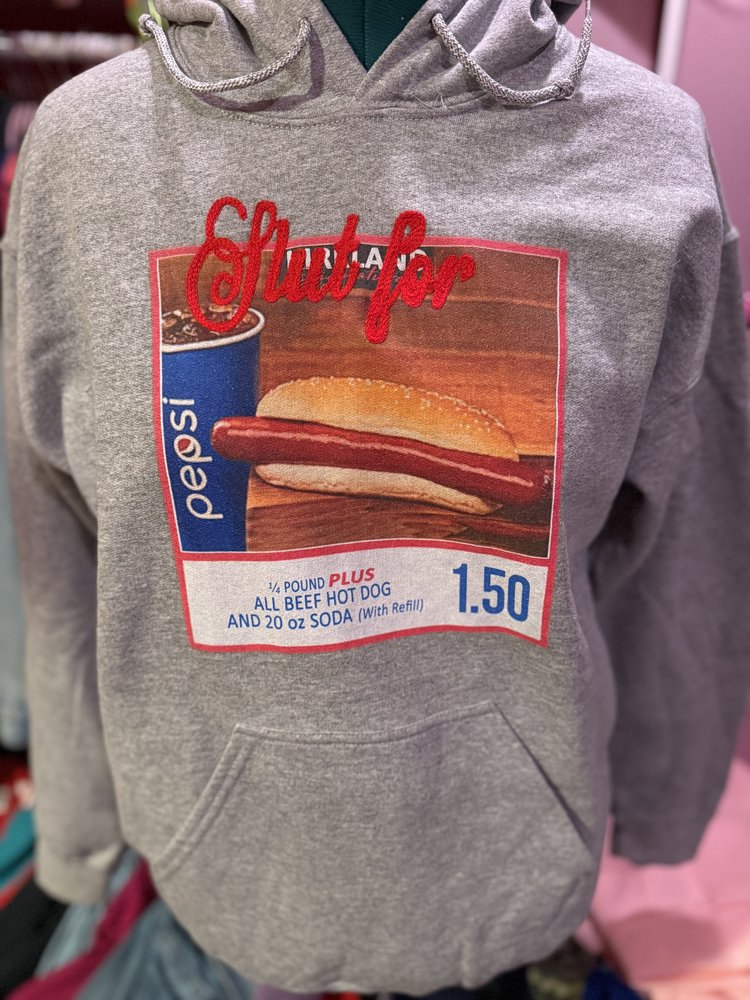 "Slut for Costco Hot Dogs" Grey Pullover Hoodie