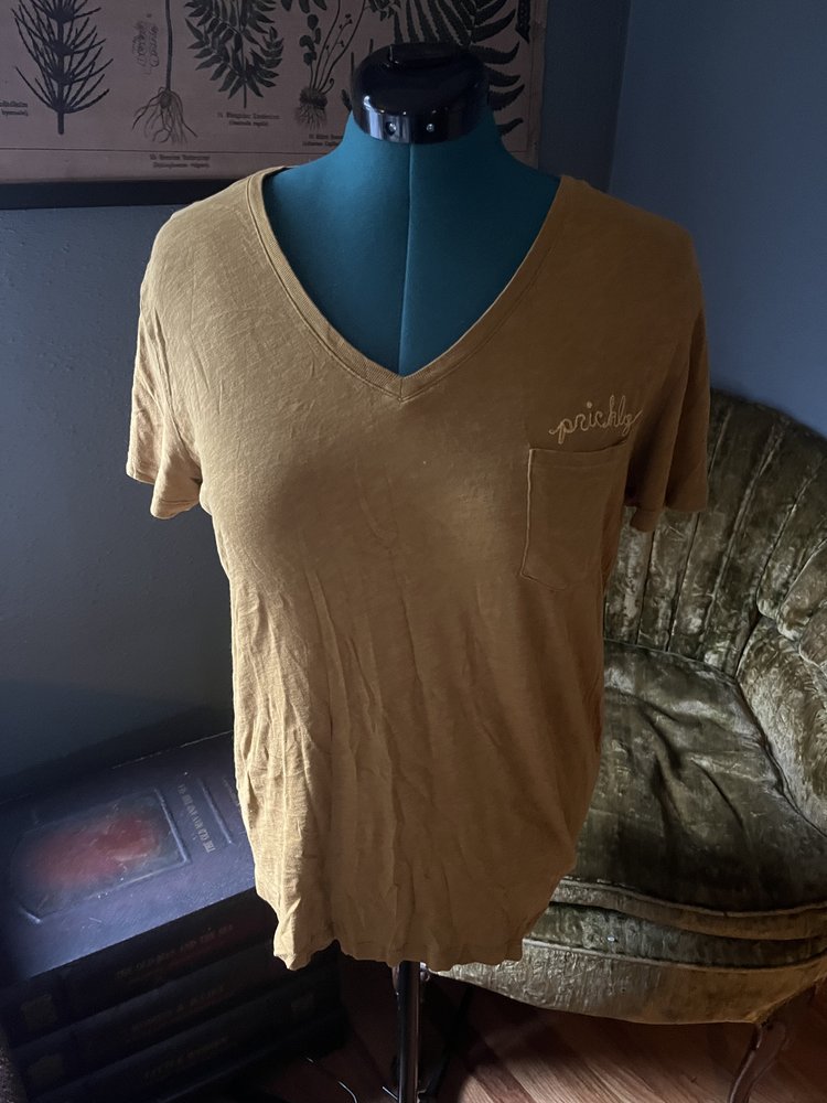 Green Yellow "Prickly" Pocket Tee