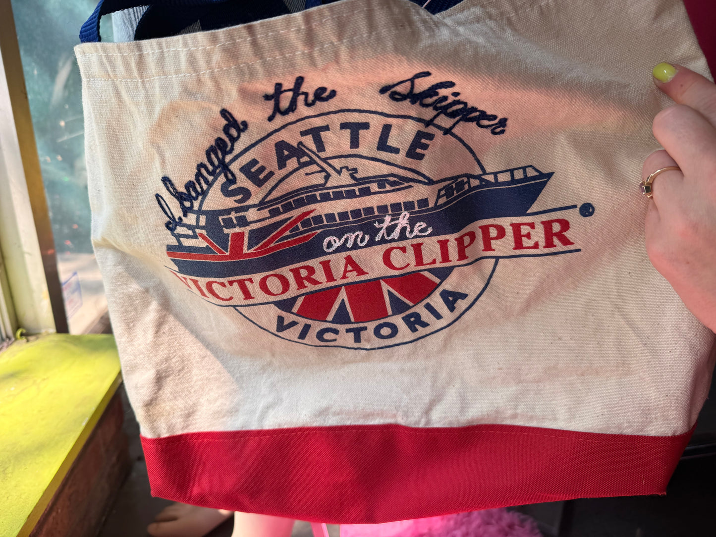 I banged the Skipper on the Victoria Clipper VTG Canvas Tote Bag