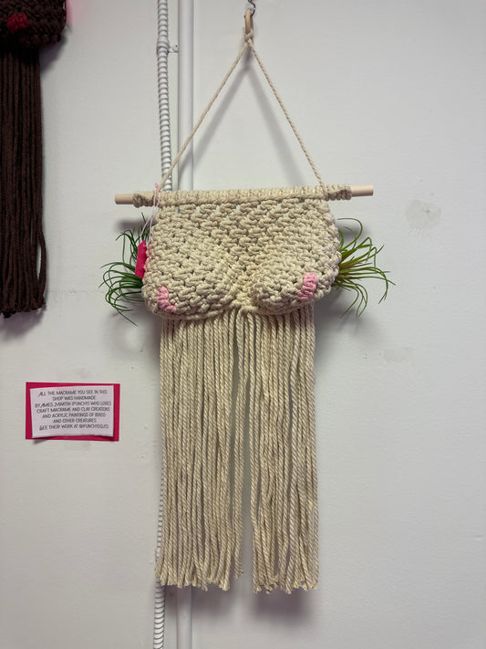 Beige Boobs Macrame Plant Hanger