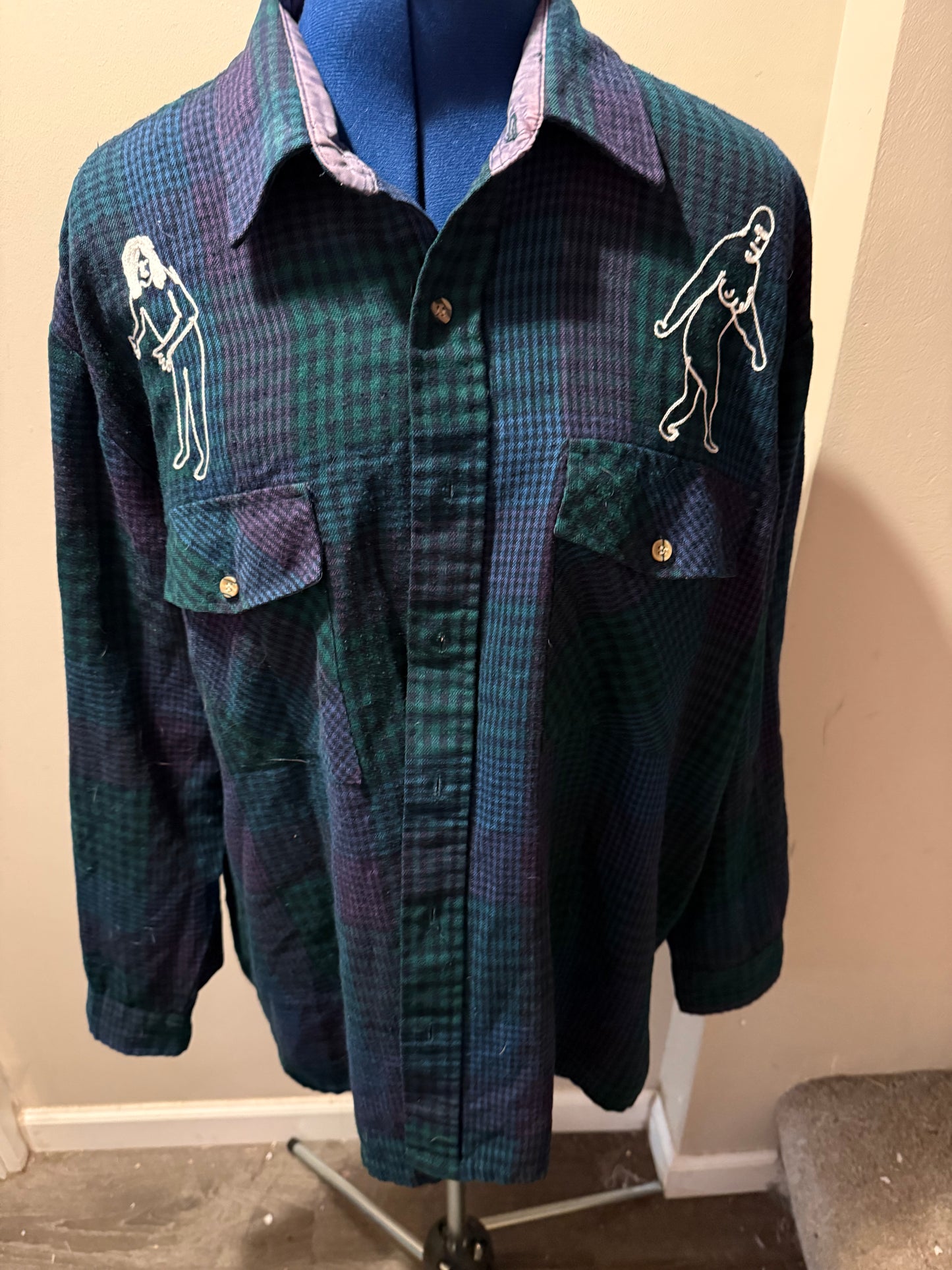 The Jersey Devil Plaid Flannel Button-Up Shirt - LG