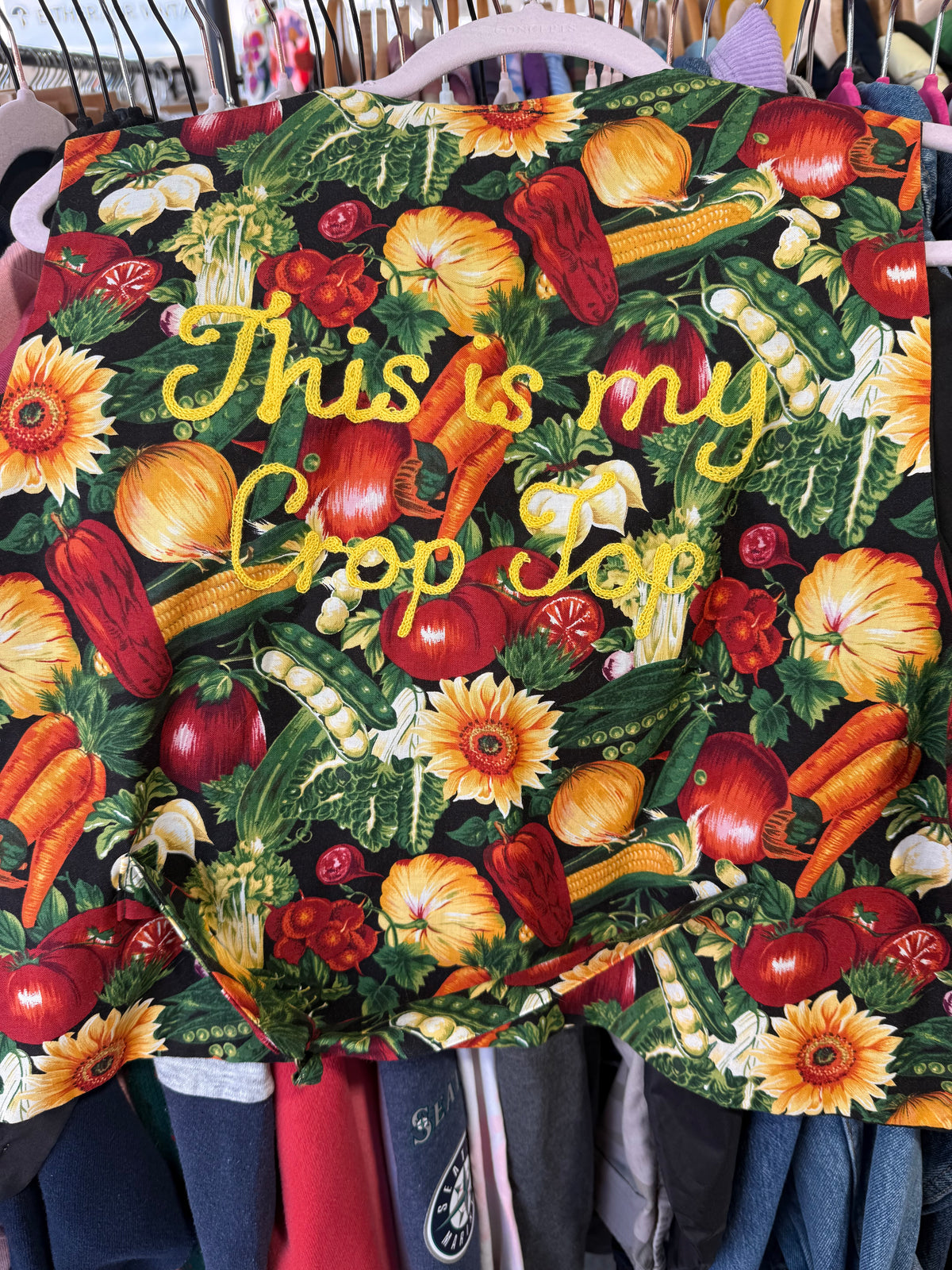 This is My Crop Top Vegetable Cotton VTG Vest - LG
