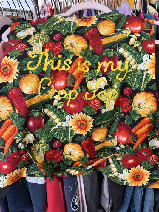 This is My Crop Top Vegetable Cotton VTG Vest - LG