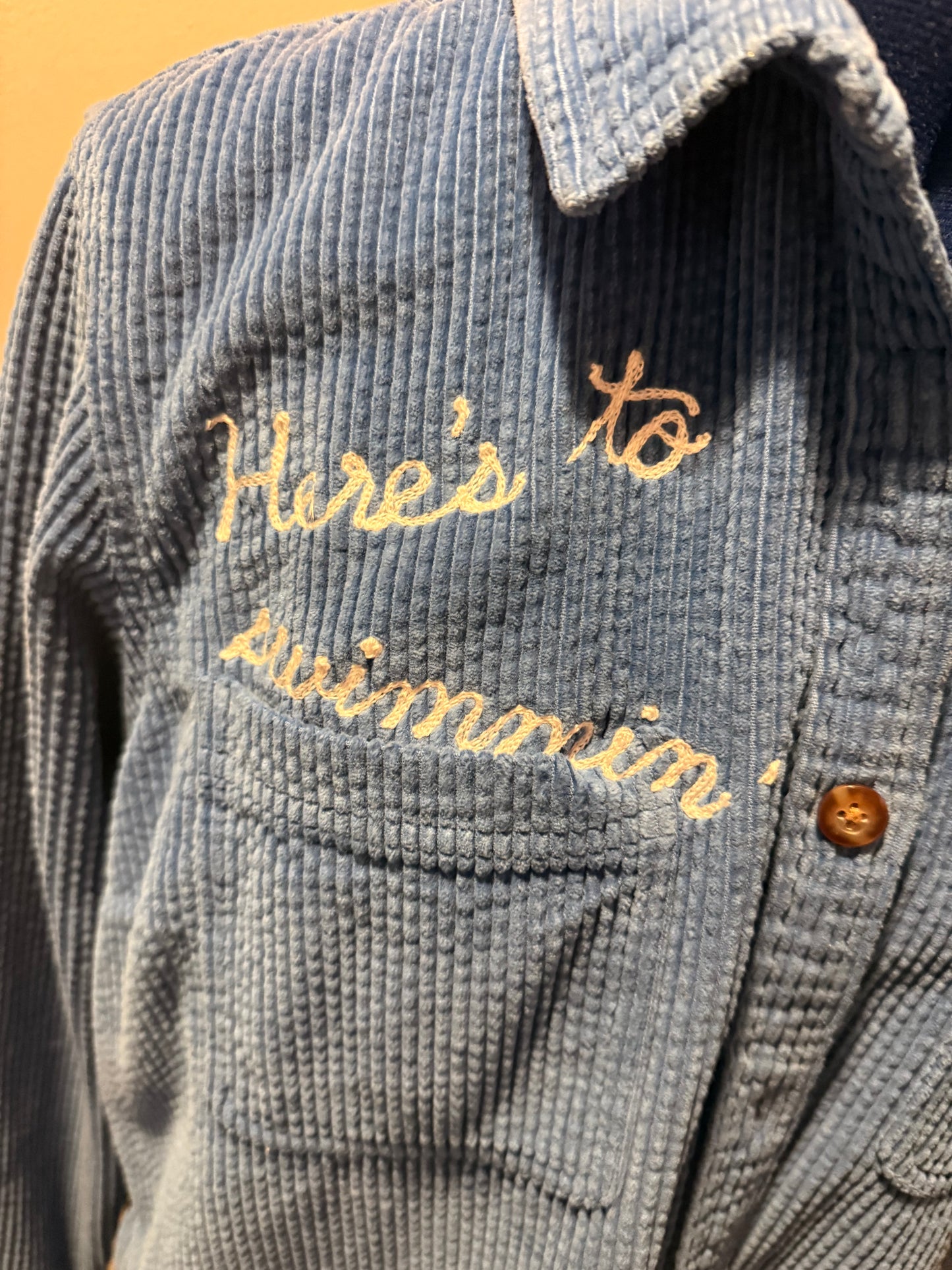 Fourth of Jaws Blue Corduroy L/S Button-Up Shirt -LG