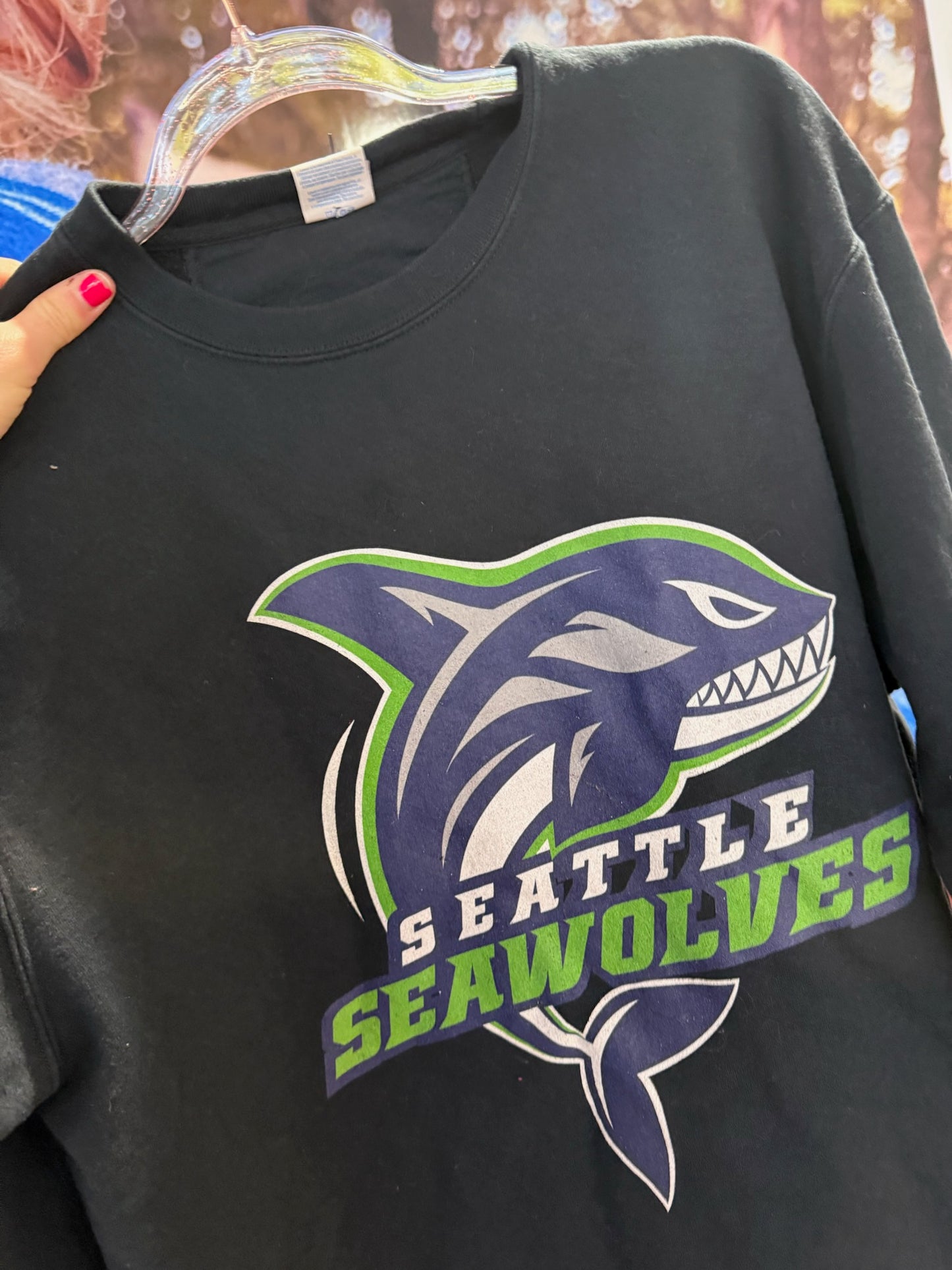Blank Black Seattle Seawolves Crewneck
