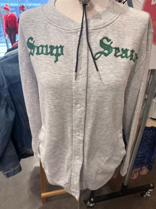 Soup Season, Bitch! Vintage Grey Snap Cardigan - Lrg