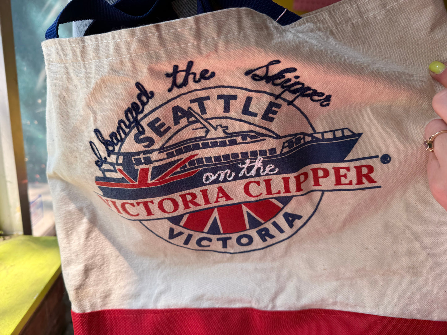 I banged the Skipper on the Victoria Clipper VTG Canvas Tote Bag