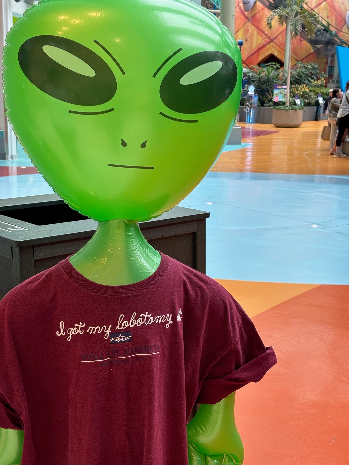 I got my lobotomy at Mall of America Vintage Burgundy S/S Crewneck Tee - 2XL