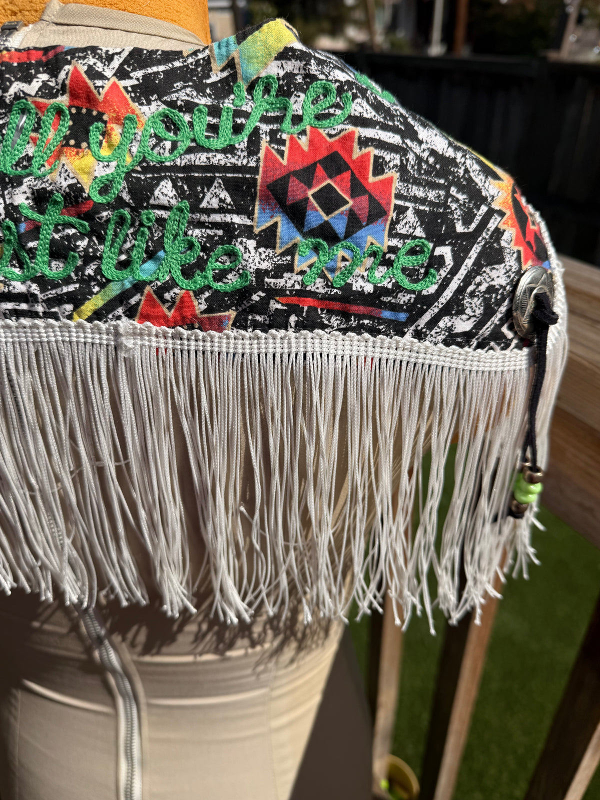"I can tell you’re a sad boy just like me" Orville Peck VTG Rhinestone  Concho, Beaded + Fringe Western Bandana