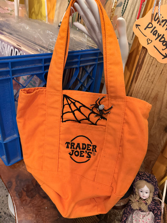 Spider Web Trader Joe's Orange Mini Tote