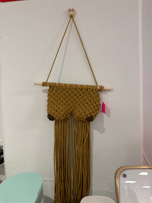 Dark Beige Boobs Macrame Plant Holder