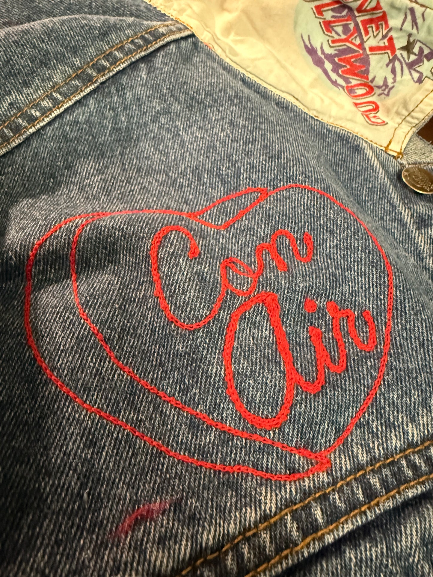 "I Stole this Jacket from Nicolas Cage at Planet Hollywood Orlando" Vintage Denim Jacket