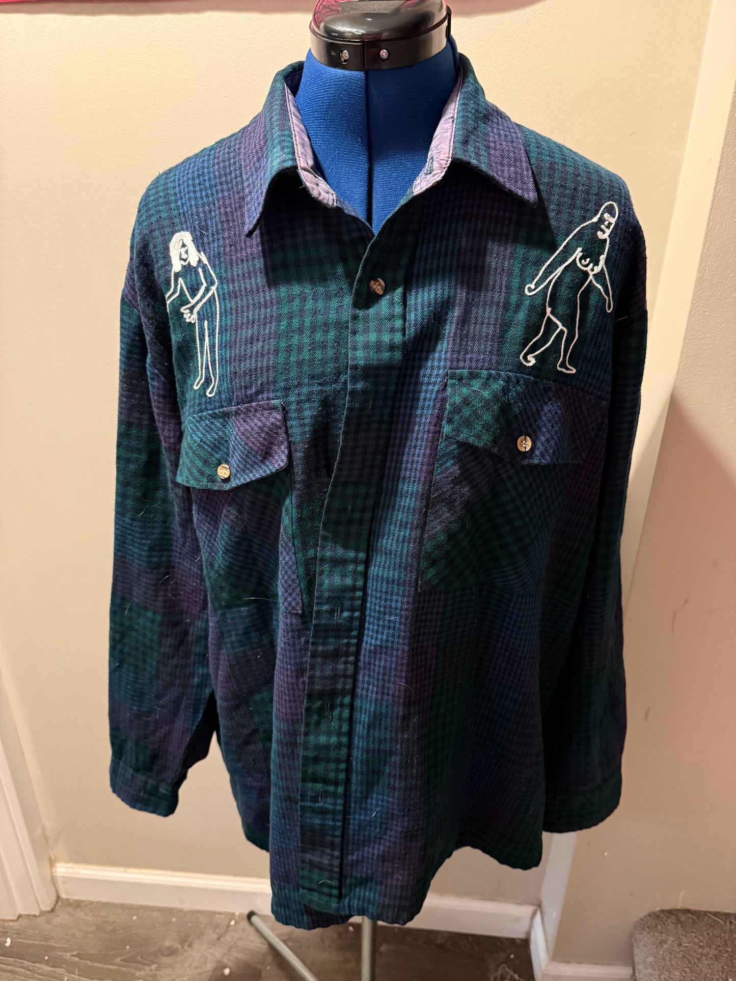 The Jersey Devil Plaid Flannel Button-Up Shirt - LG