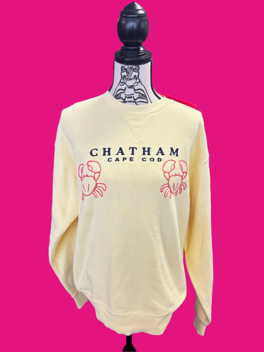 Crab Tits "Chatham Cape Cod" Yellow Embroidered Crewneck