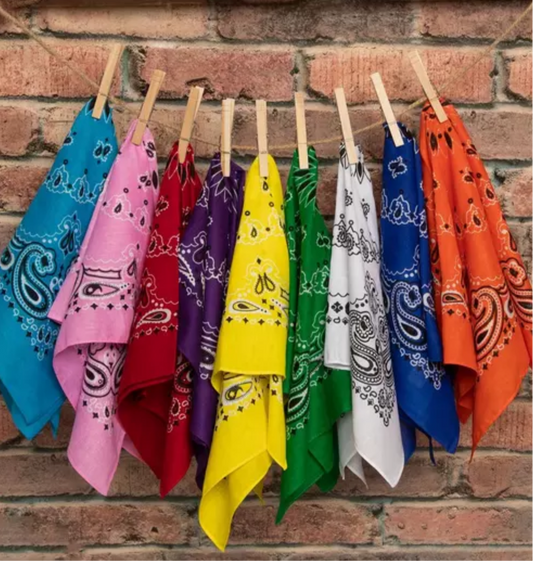 Chainstitched Cotton Paisley Bandana