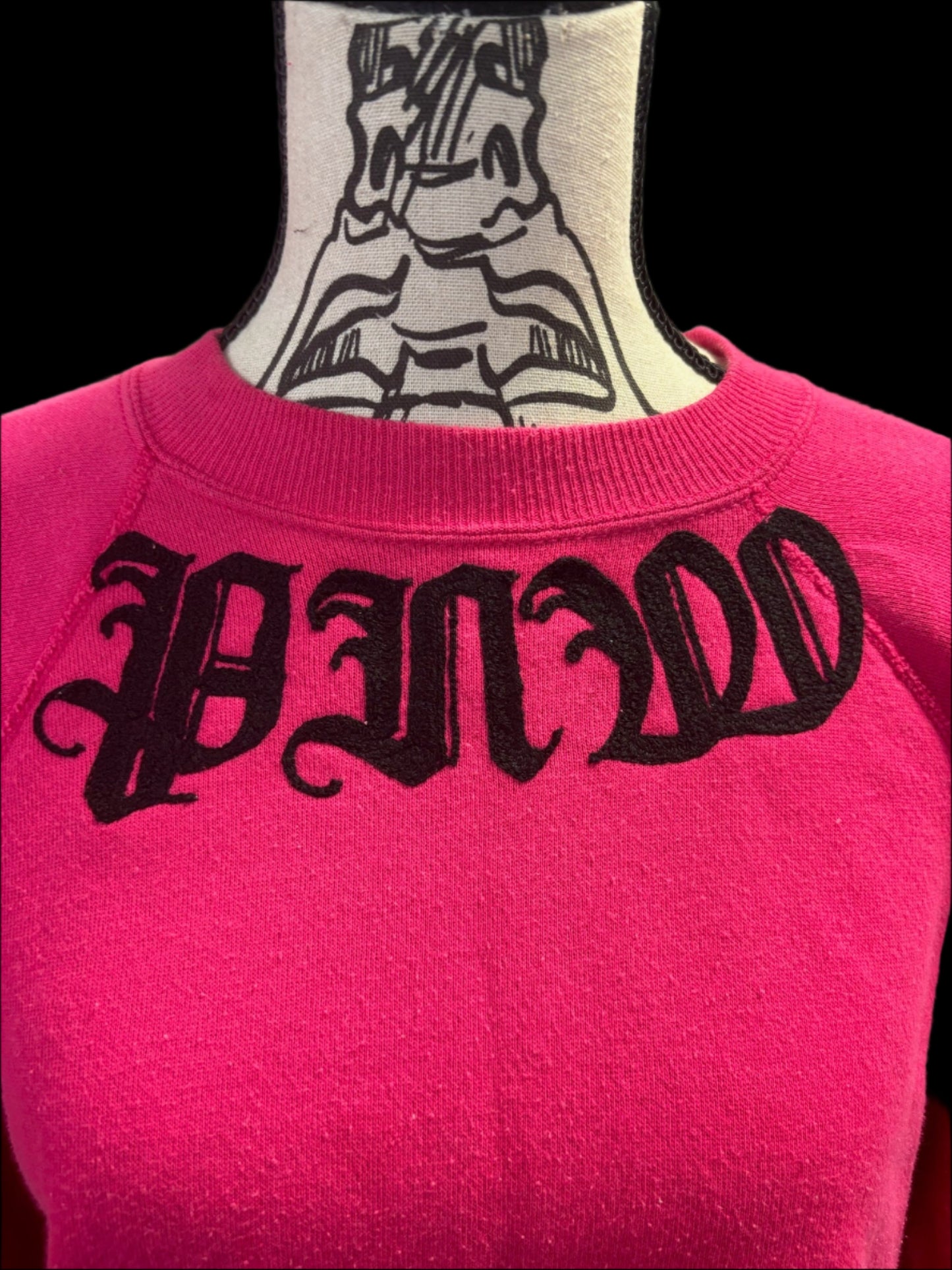 Vintage "PNW" in Gothic Script on Pink Crewneck
