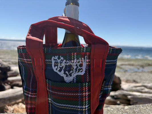 Hello I Am Patricia with Headpiece Small Plaid Nylon Tote