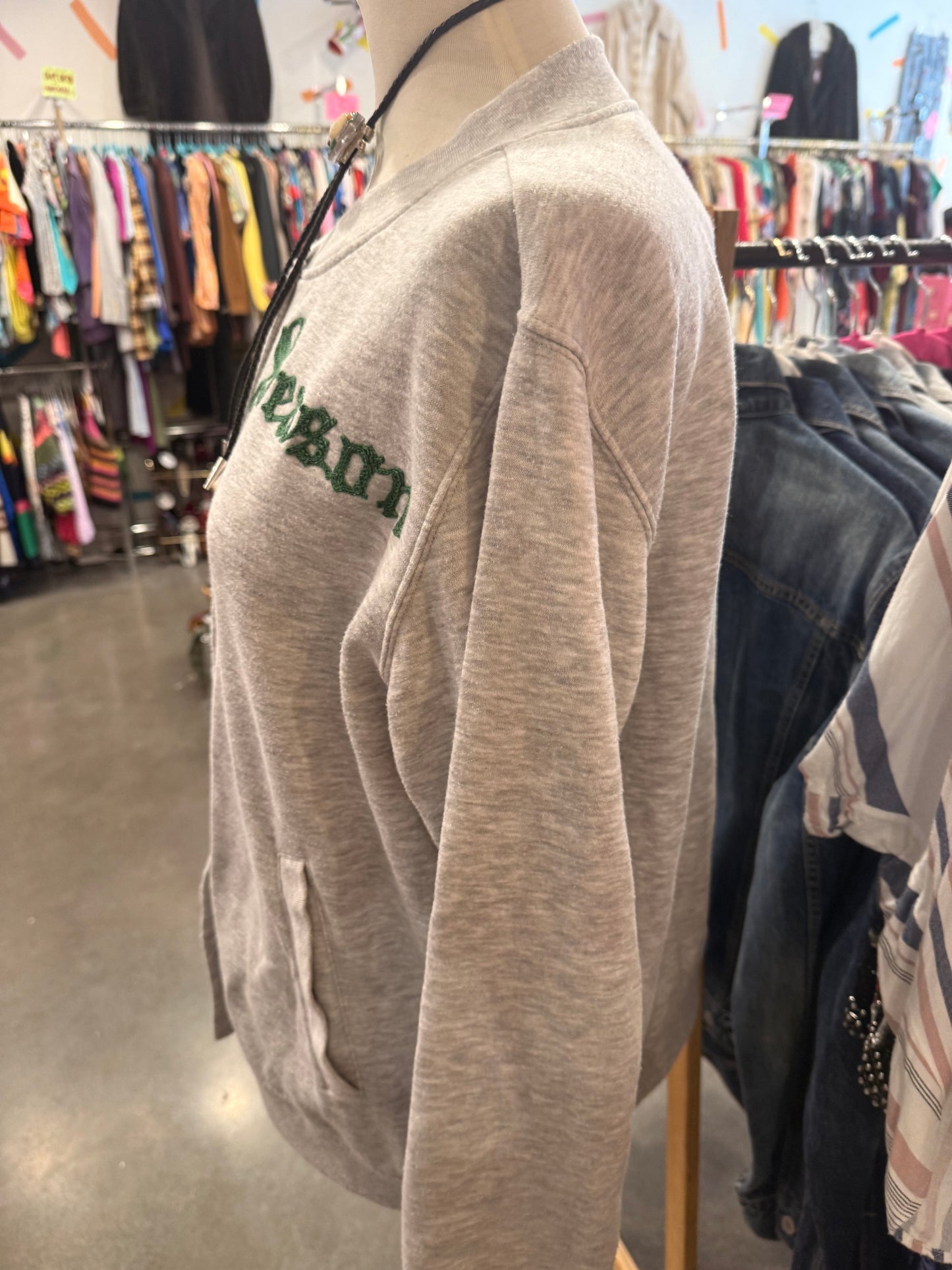 Soup Season, Bitch! Vintage Grey Snap Cardigan - Lrg