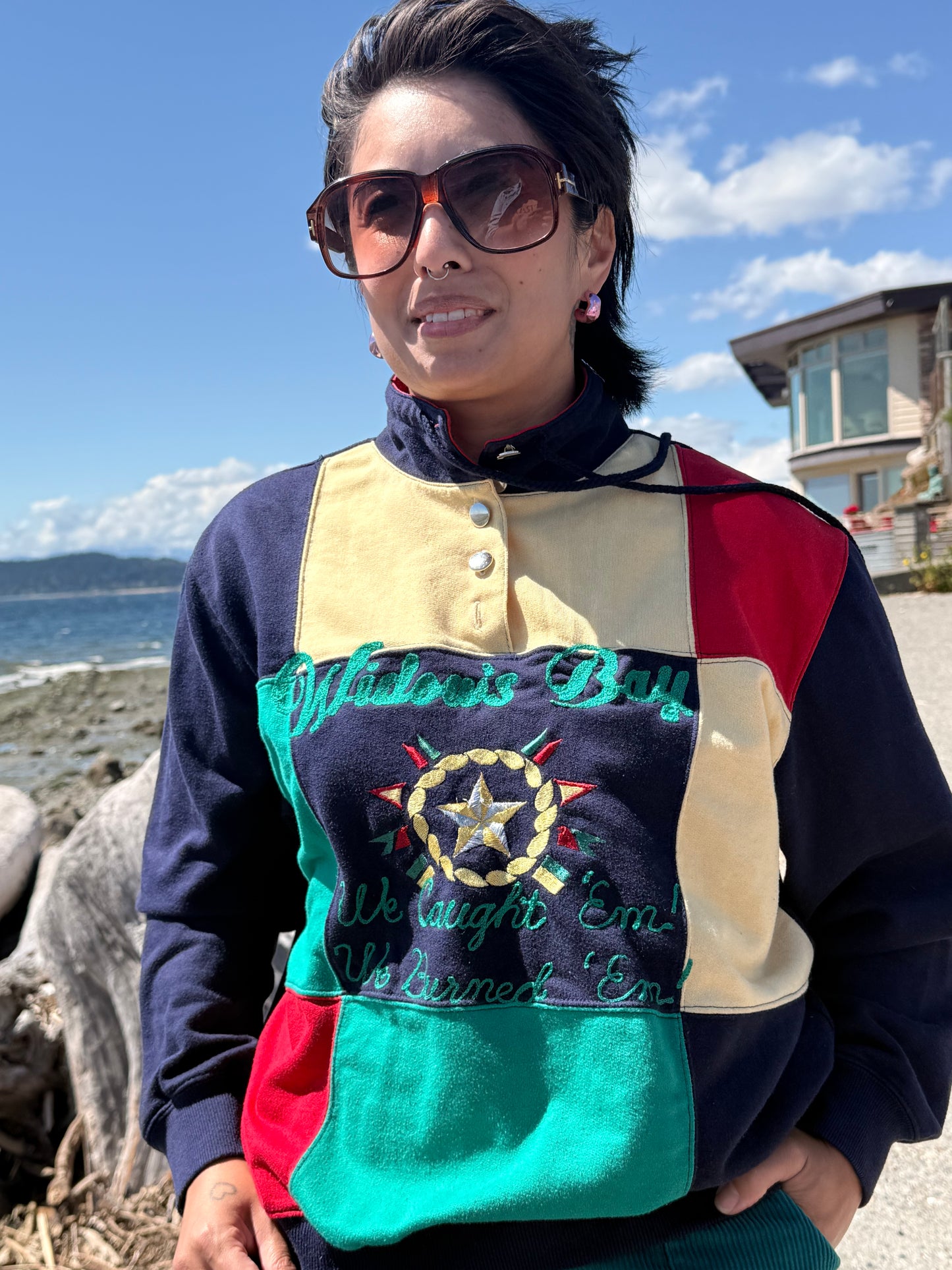 Widow's Bay: We Caught 'Em, We Burned 'Em VTG Colorblock Sweatshirt - MD