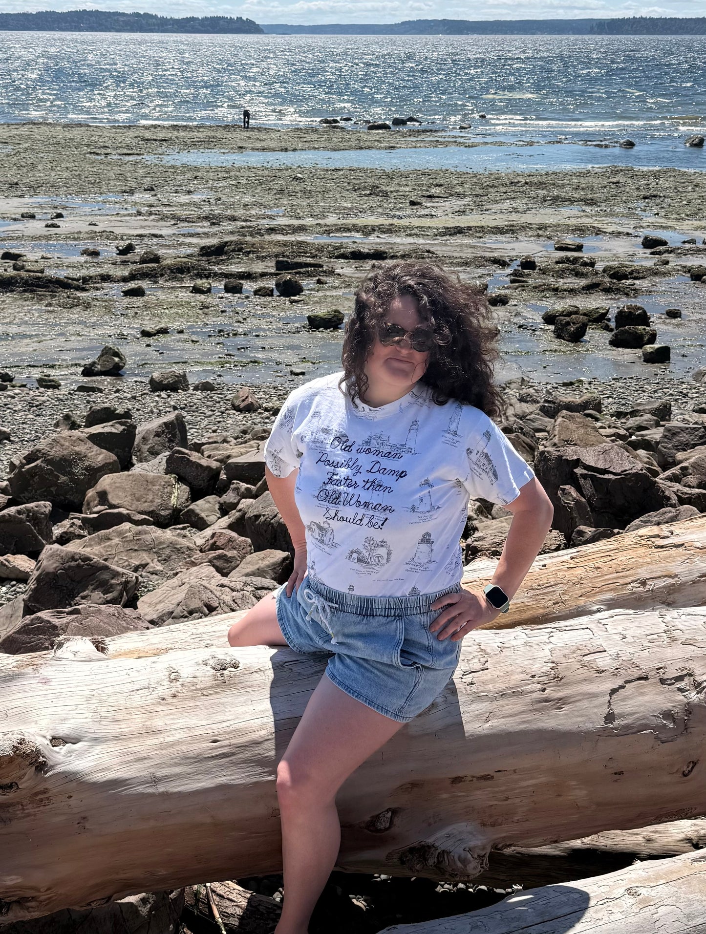 Sea Hag Note VTG All-Over NE Lighthouse S/S Tee - LG