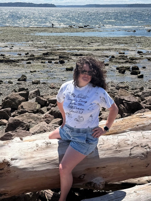 Sea Hag Note VTG All-Over NE Lighthouse S/S Tee - LG