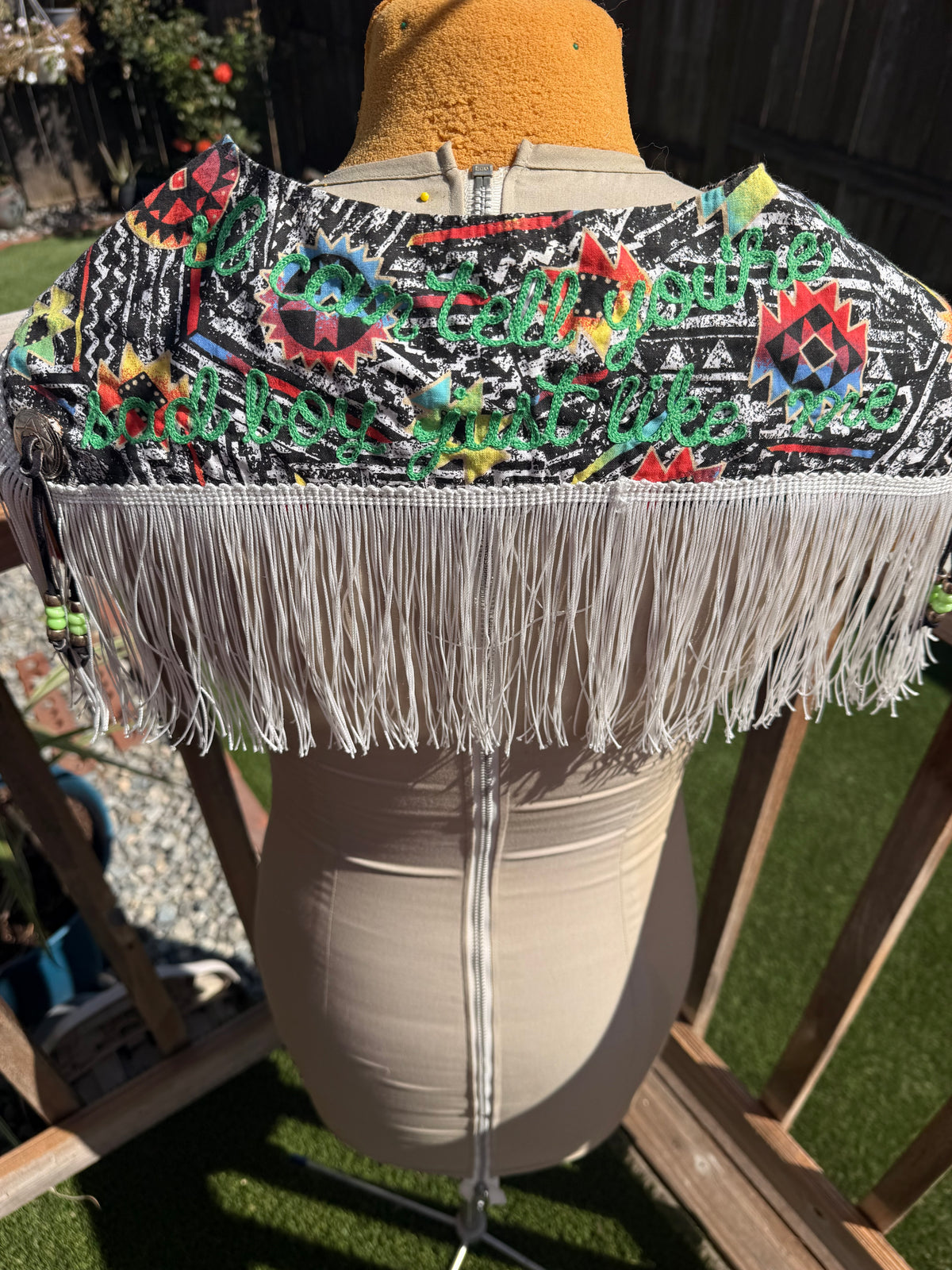 "I can tell you’re a sad boy just like me" Orville Peck VTG Rhinestone  Concho, Beaded + Fringe Western Bandana