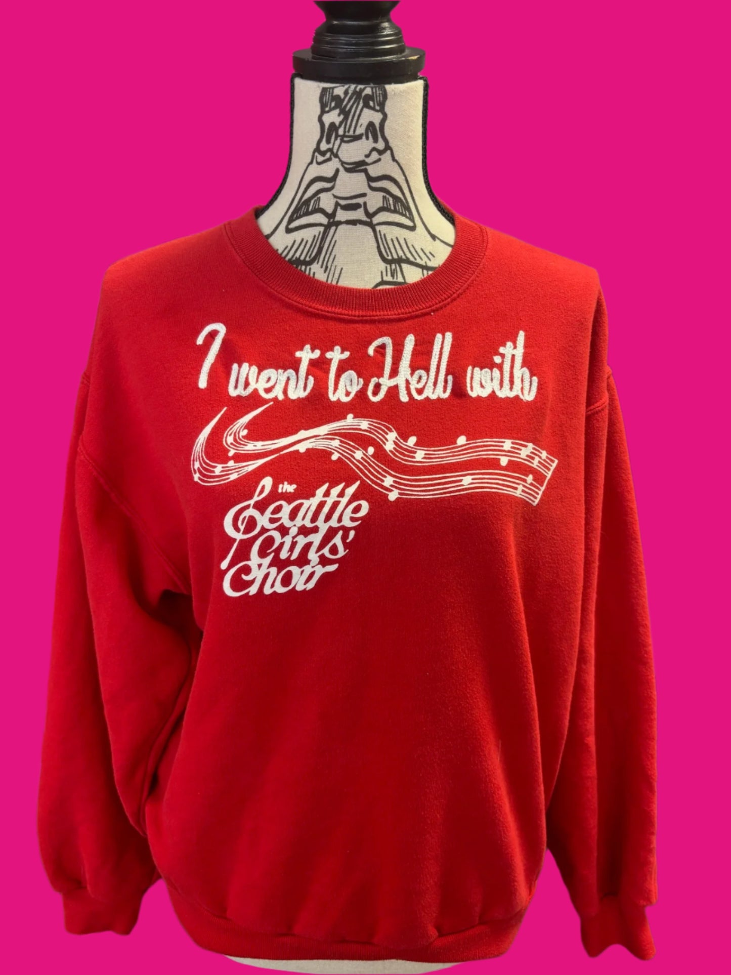"I went to hell with the Seattle Girls Choir" Red Vintage Crew