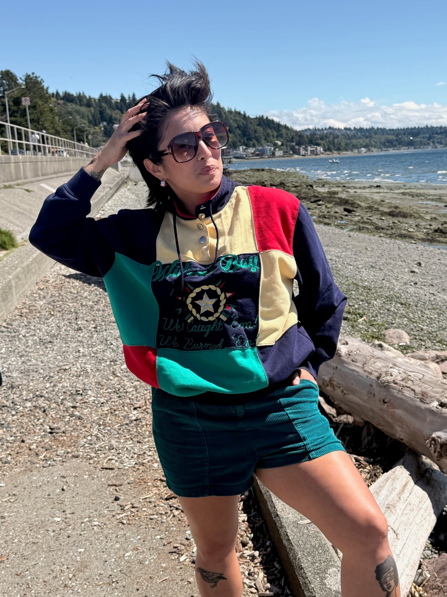 Widow's Bay: We Caught 'Em, We Burned 'Em VTG Colorblock Sweatshirt - MD
