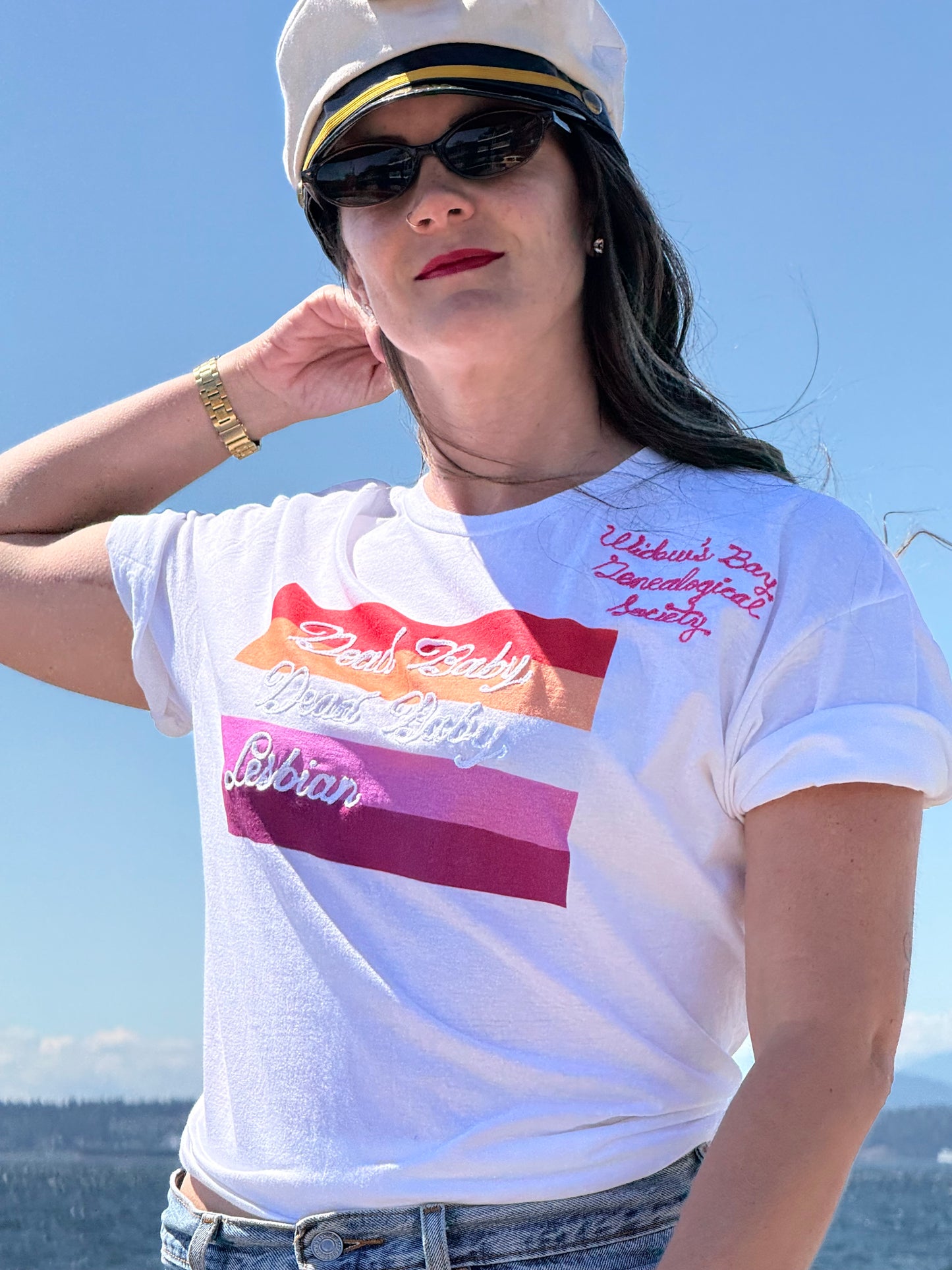 Dead Baby, Dead Baby, Lesbian White S/S Flag Tee - XL