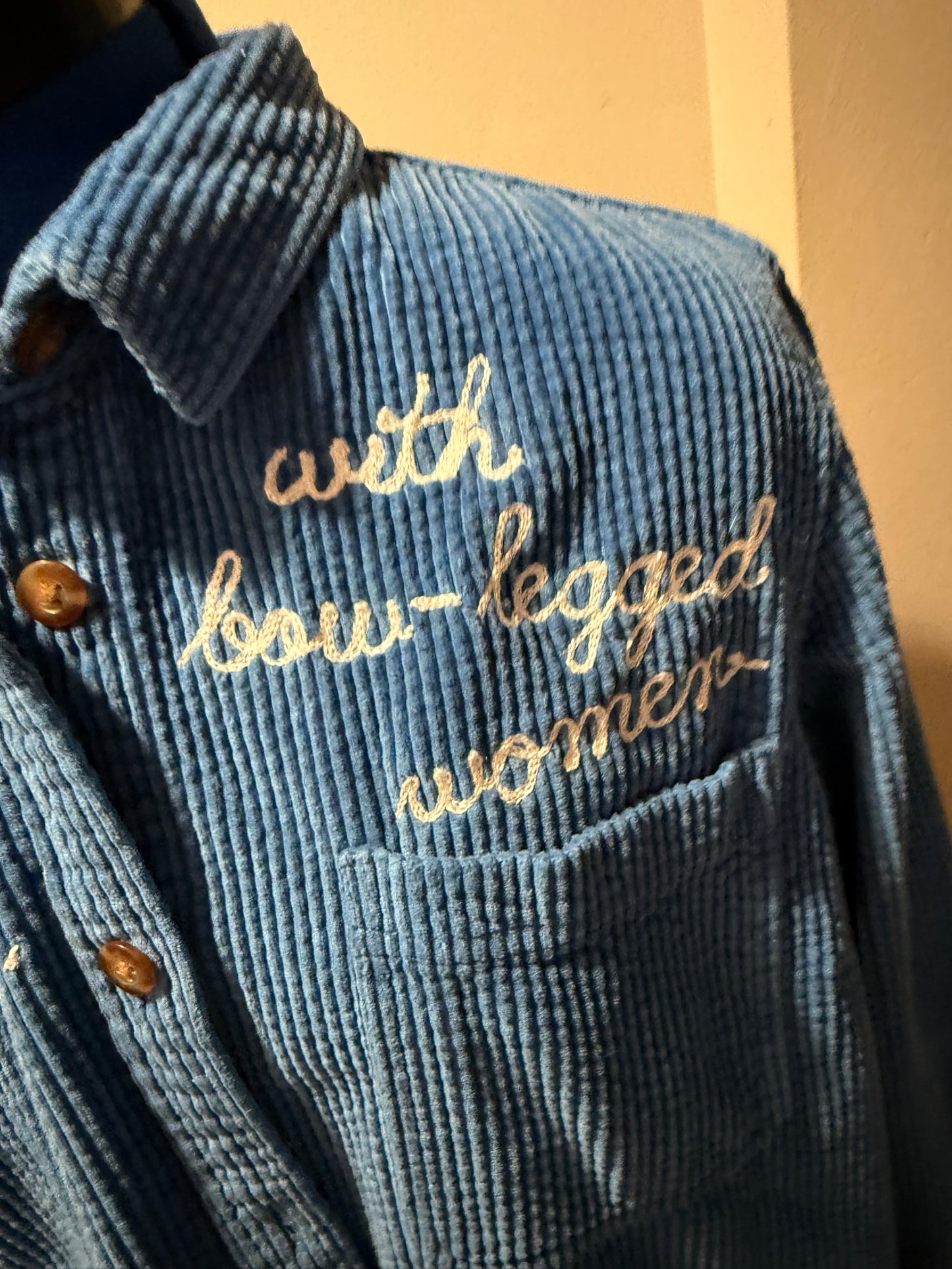 Fourth of Jaws Blue Corduroy L/S Button-Up Shirt -LG