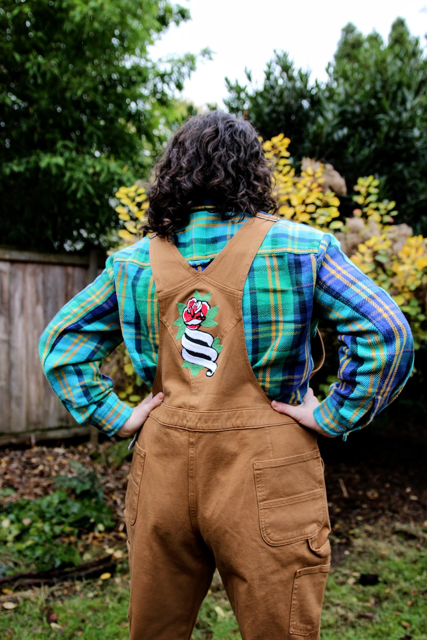 Traditional Tattoo Duck Canvas Overalls