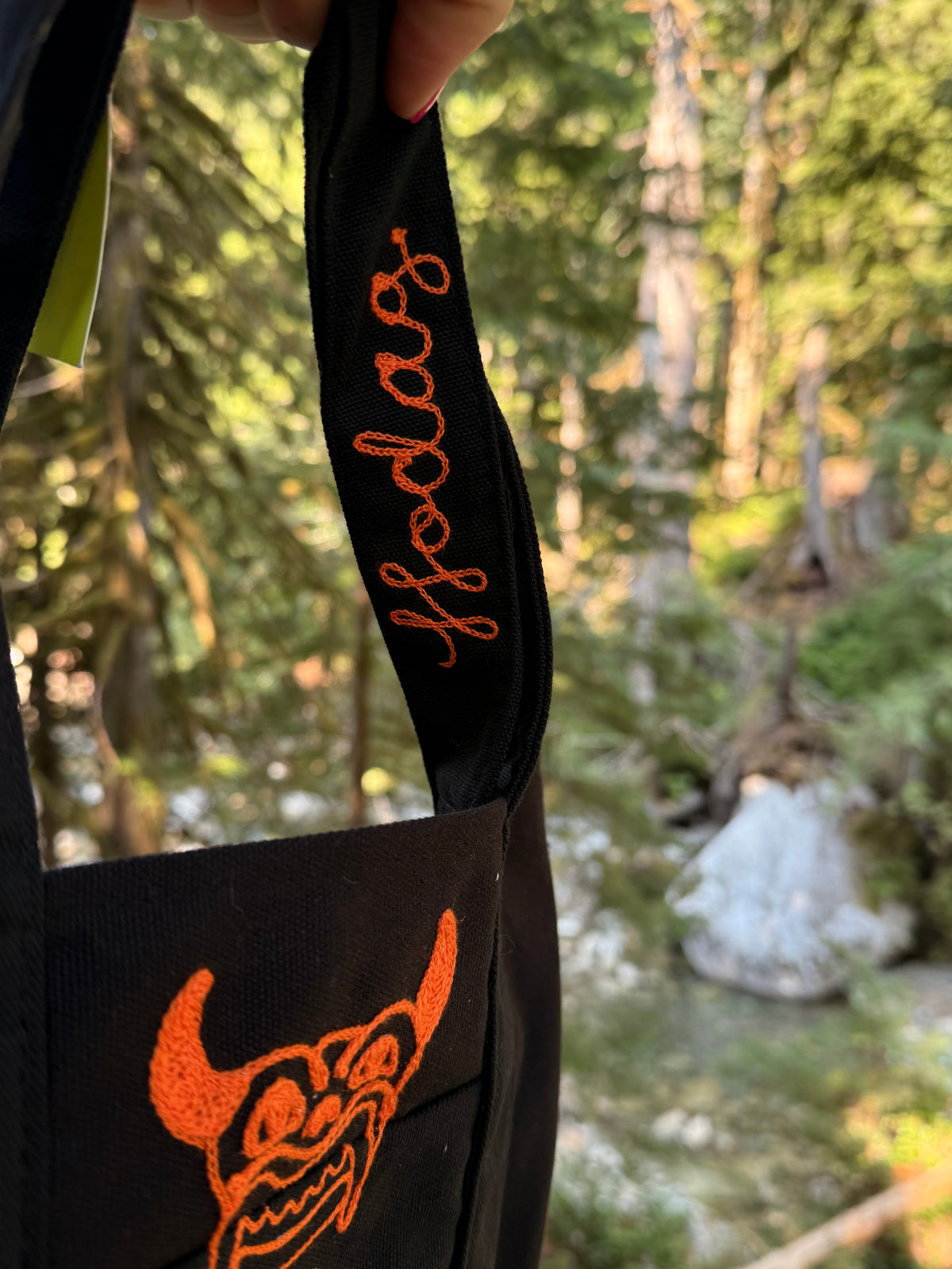 Hodag at TJs on Orange + Black Mini-Tote