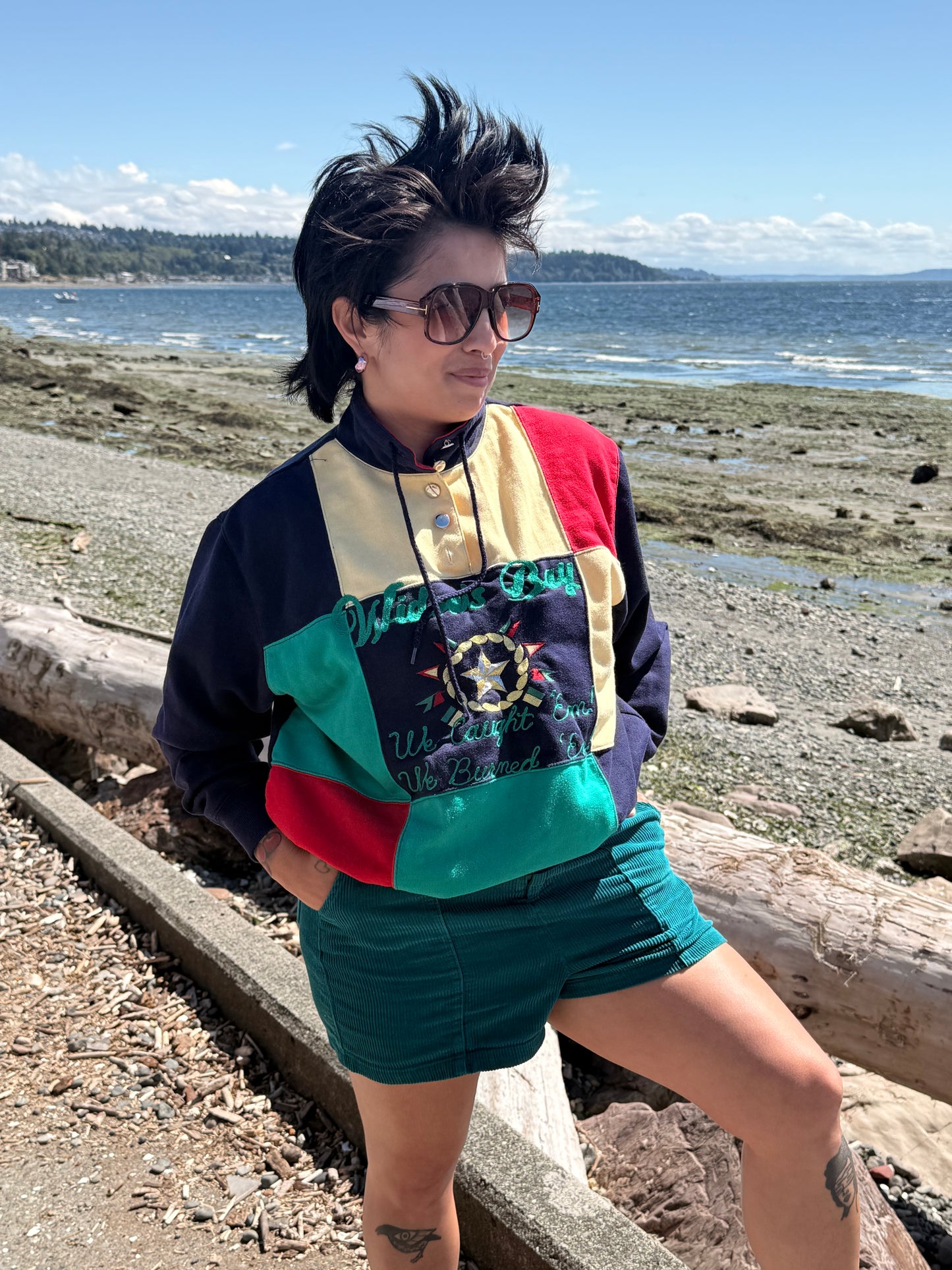Widow's Bay: We Caught 'Em, We Burned 'Em VTG Colorblock Sweatshirt - MD