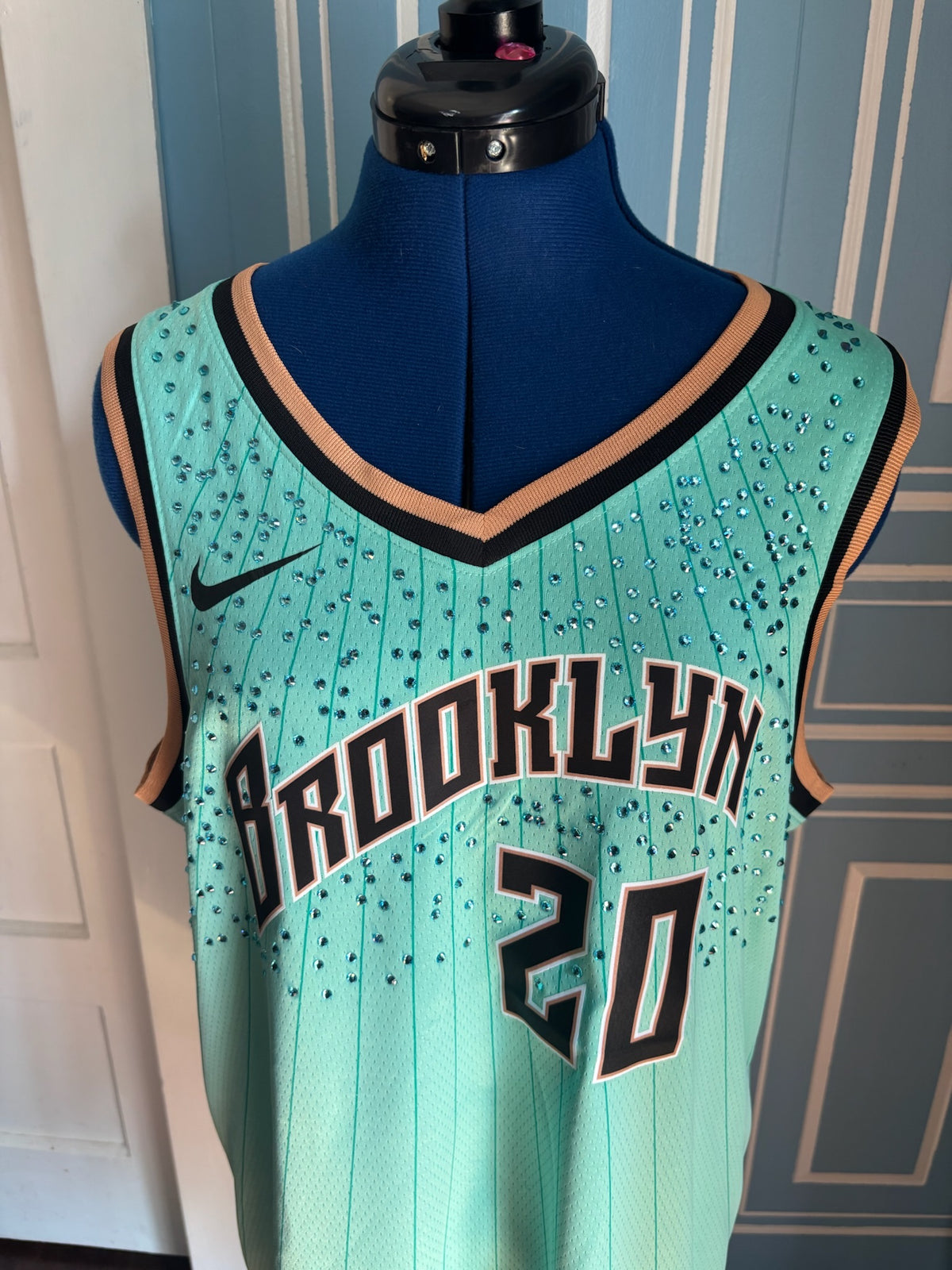 2026 WNBA Rebel Edition Brooklyn New York Liberty Custom Rhinestone Jersey #20 Ionescu