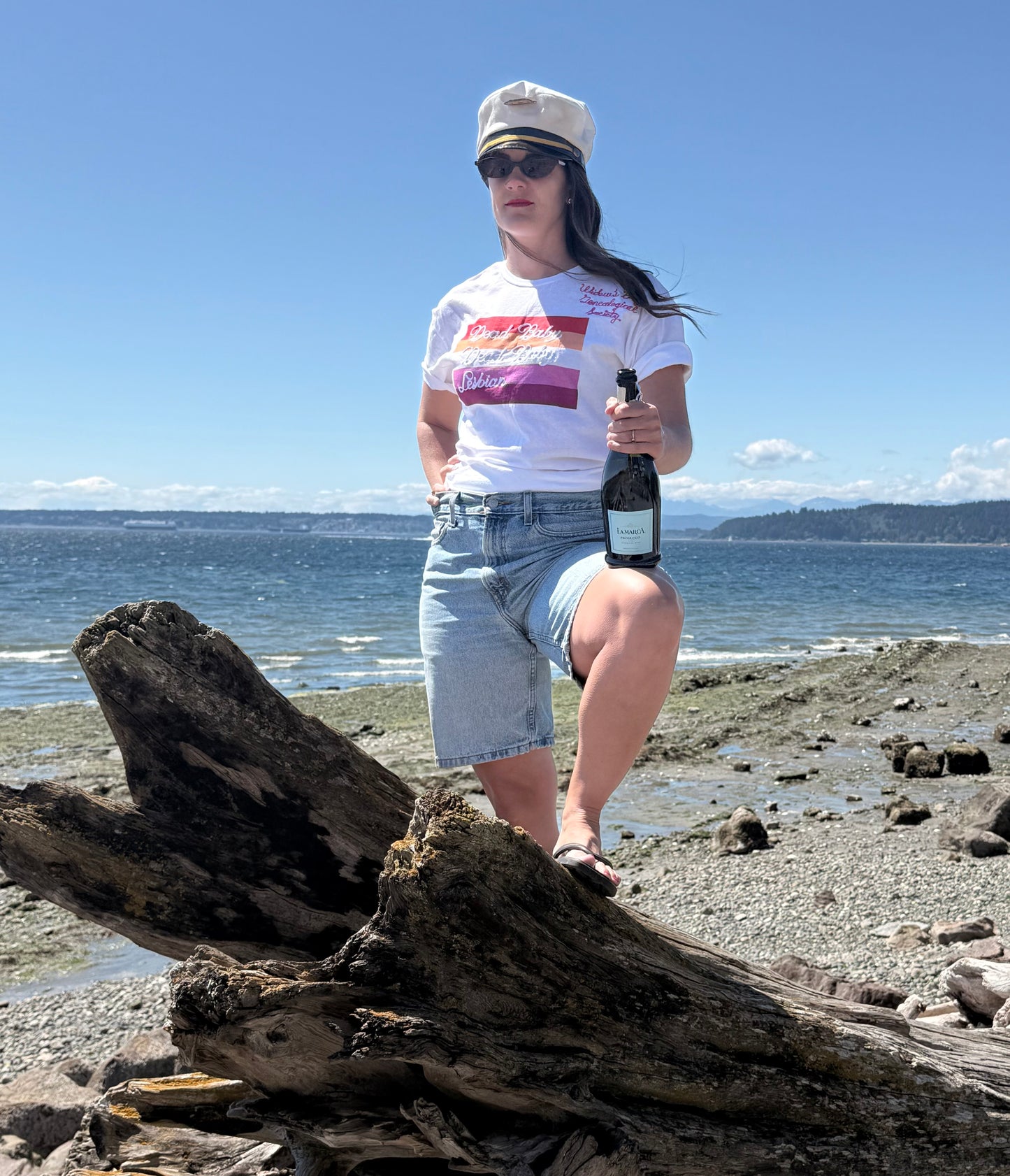 Dead Baby, Dead Baby, Lesbian White S/S Flag Tee - XL