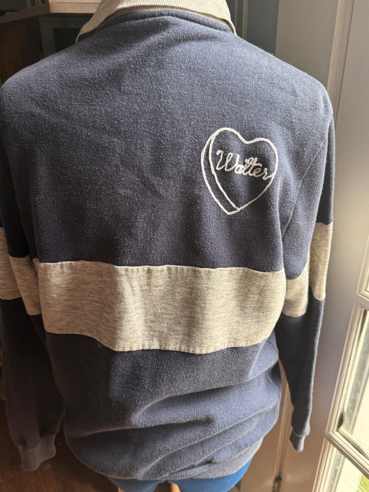 Everything Reminds Me of Him VTG The X-Files L/S Gray + Navy Polo Sweatshirt - XL