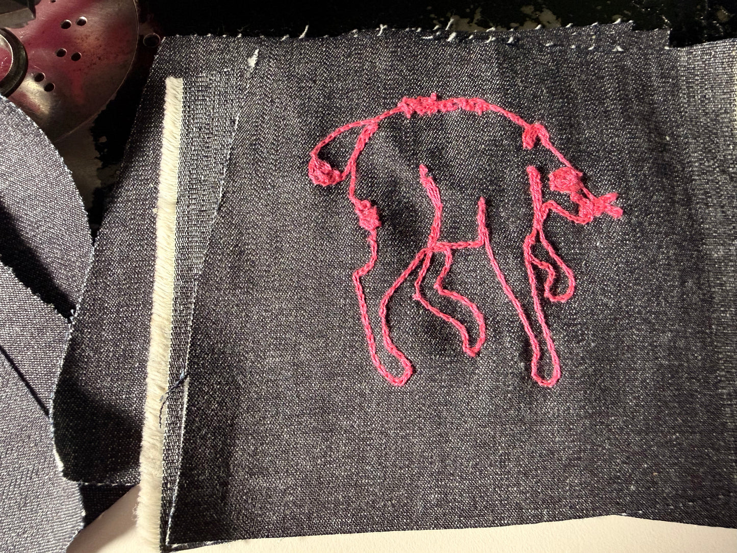 Jimothy Denim Raw Edge Patch - Pink
