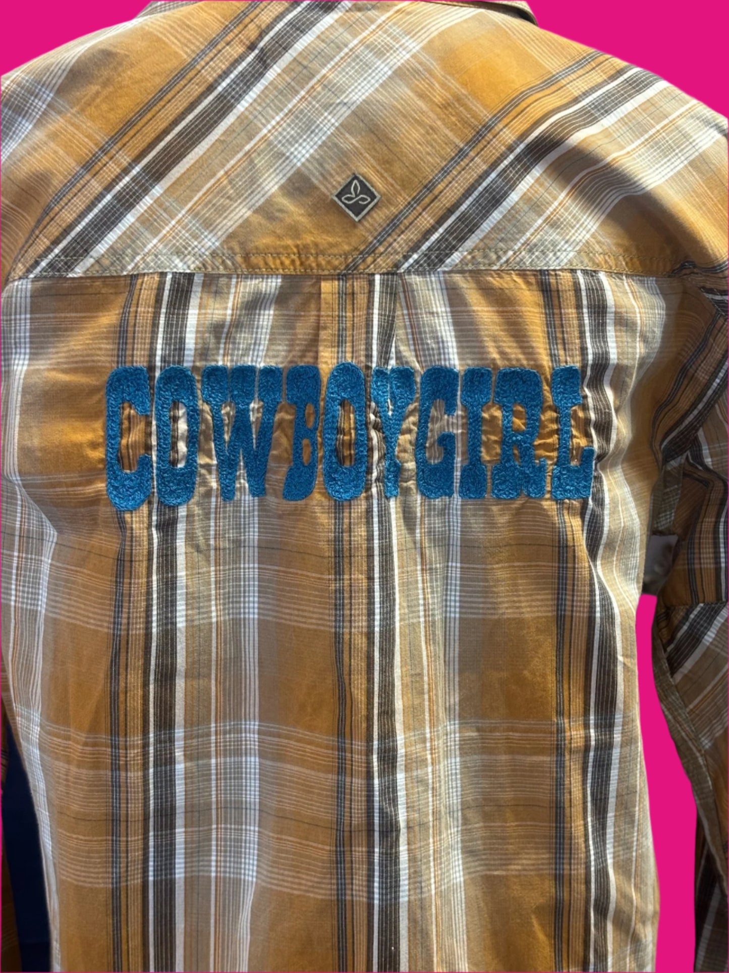 "Cowboygirl" Brown + Tan Pearl Snap Western Style Shirt	prAna	Mens Medium