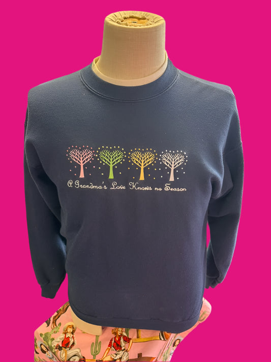 Blank Vintage Blue + Collared Grandmas Crewneck